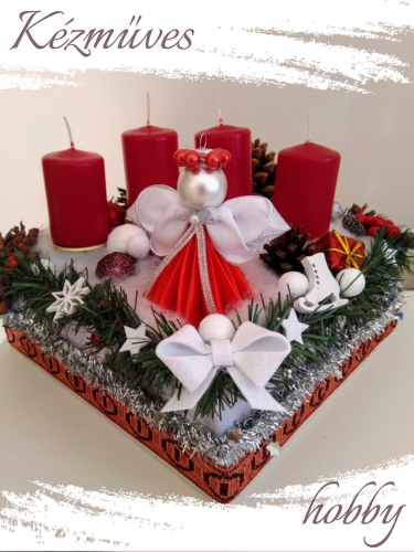 Quilling ajándék - Karácsonyi asztaldísz - Advent - Karácsonyi asztladísz