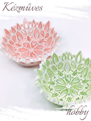 Quilling ajándék - Ünnepek - Csepp formás tálka - Quilling ajándék
