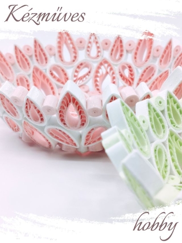 Quilling ajándék - Ünnepek - Csepp formás tálka - Quilling ajándék