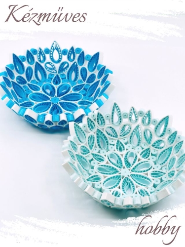Quilling ajándék - Ünnepek - Csepp formás tálka - Quilling ajándék