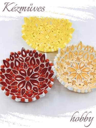 Quilling ajándék - Ünnepek - Csepp formás tálka - Quilling ajándék