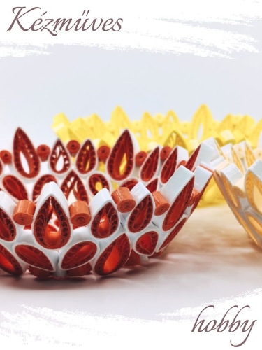 Quilling ajándék - Ünnepek - Csepp formás tálka - Quilling ajándék