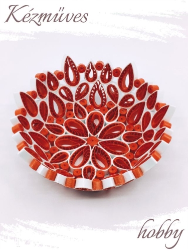 Quilling ajándék - Ünnepek - Csepp formás tálka - Quilling ajándék