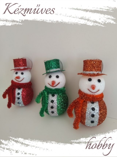 Quilling ajándék - Karácsonyfa dísz - Csillogó hóemberkék (fiúk) - Karácsonyfa dísz