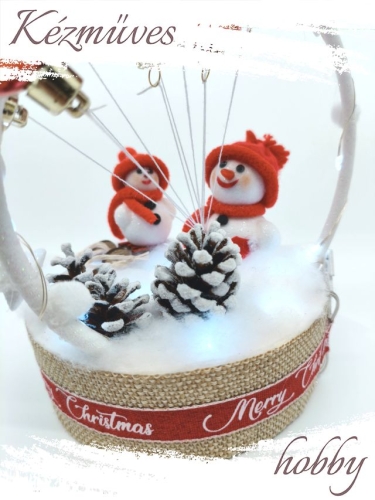 Quilling ajándék - Karácsony - Egyszer volt, hol nem volt... (piros) - Karácsonyi asztaldísz