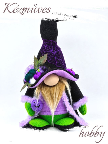 Quilling ajándék - Manók - Halloween Manó lila- Manók