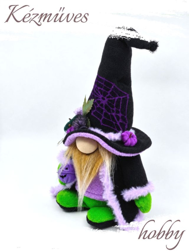 Quilling ajándék - Manók - Halloween Manó lila- Manók