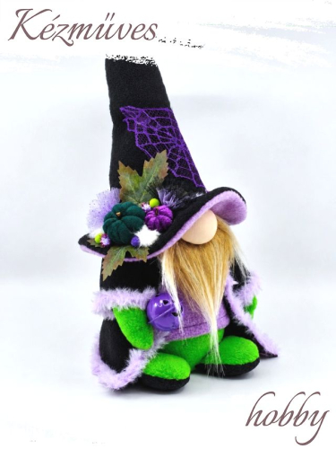 Quilling ajándék - Manók - Halloween Manó lila- Manók