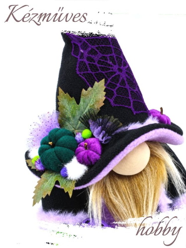 Quilling ajándék - Manók - Halloween Manó lila- Manók