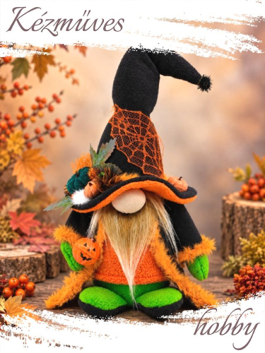Quilling ajándék - Manók - Halloween Manó narancs- Manók
