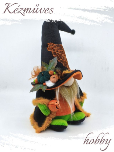 Quilling ajándék - Manók - Halloween Manó narancs- Manók