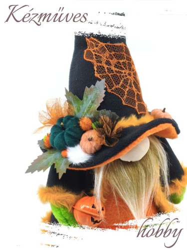 Quilling ajándék - Manók - Halloween Manó narancs- Manók