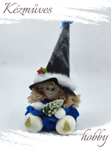 Quilling ajándék - Manók - Havas fenyős Pöttöm Boszi (kék) - Manók