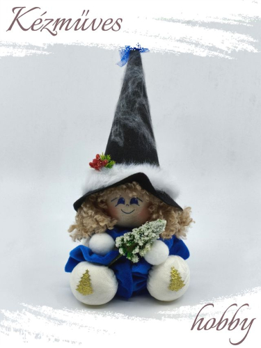 Quilling ajándék - Manók - Havas fenyős Pöttöm Boszi (kék) - Manók