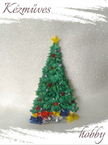 Quilling ajándék - Figurák - Kellékek - Karácsonyfa - Karácsonyi kellékek