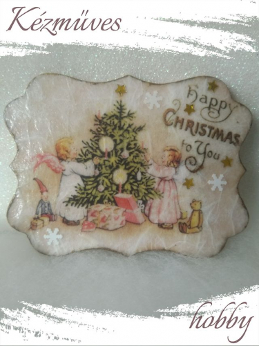 Quilling ajándék - Karácsony, Tél - Hűtőmágnes - Karácsonyi angyalkák - Karácsonyi hűtőmágnes