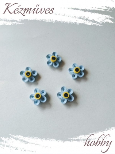Quilling ajándék - Virágfejek - Kék nefelejcs - virágfejek