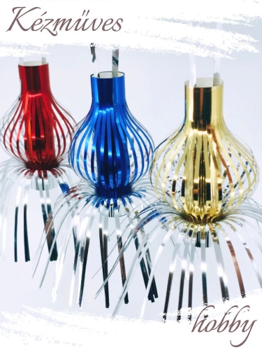 Quilling ajándék - Vintage - Lametta színes belső és külső + tartó tok - Vintage karácsonyfadísz