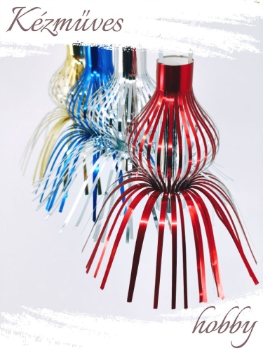 Quilling ajándék - Vintage - Lametta színes külső és színes szoknya + tartó tok - Vintage karácsonyfadísz