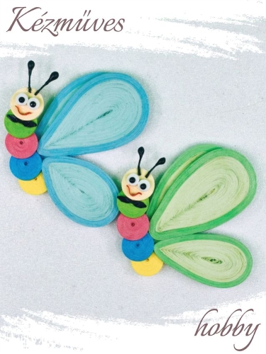 Quilling ajándék - Hűtőmágnes - Lepke fiúk - Quilling hűtőmágnes