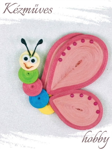 Quilling ajándék - Hűtőmágnes - Lepke lányok - Quilling hűtőmágnes