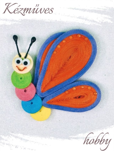 Quilling ajándék - Hűtőmágnes - Lepke lányok - Quilling hűtőmágnes