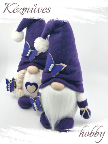 Quilling ajándék - Manók - Lila lepkés Manó - Manók