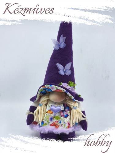 Quilling ajándék - Manók - Lila lepkés Manó - Manók