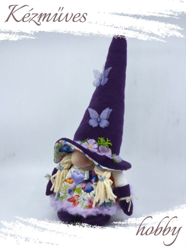 Quilling ajándék - Manók - Lila lepkés Manó - Manók