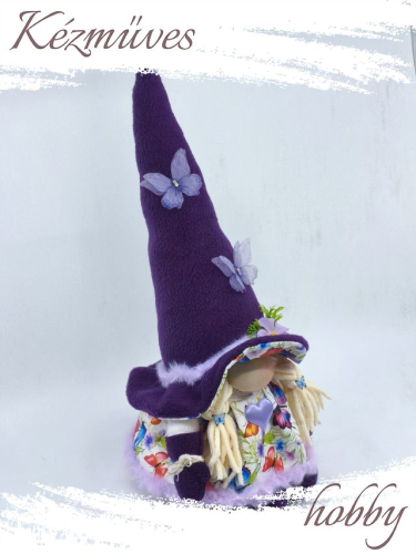 Quilling ajándék - Manók - Lila lepkés Manó - Manók