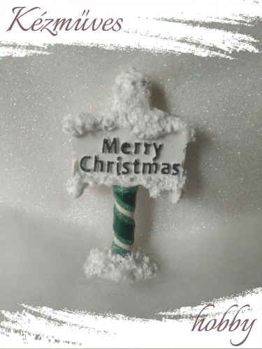 Quilling ajándék - Figurák - Kellékek - Merry Christmas tábla - Karácsonyi Kellékek