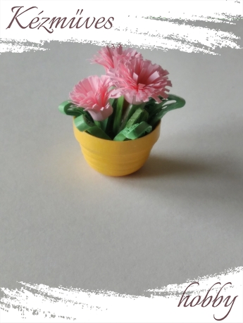 Quilling ajándék - Cserepes kisvirágok - Minik minije - Quilling Cserepes kisvirágok