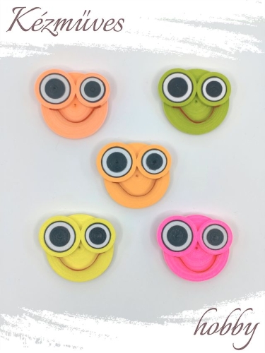 Quilling ajándék - Hűtőmágnes - Neon Mosolygós hűtőmágnes - Quilling hűtőmágnes