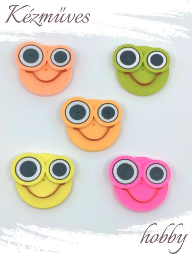 Quilling ajándék - Hűtőmágnes - Neon Mosolygós hűtőmágnes - Quilling hűtőmágnes