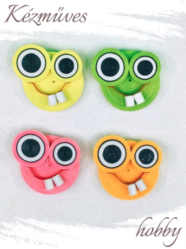 Quilling ajándék - Hűtőmágnes - Neon Vicces hűtőmágnes - Quilling hűtőmágnes