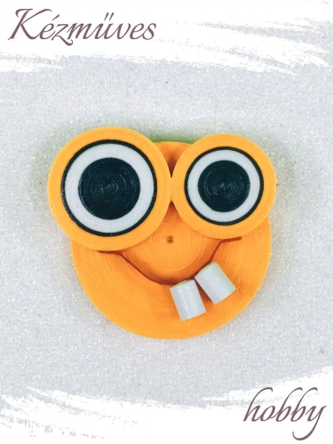 Quilling ajándék - Hűtőmágnes - Neon Vicces hűtőmágnes - Quilling hűtőmágnes
