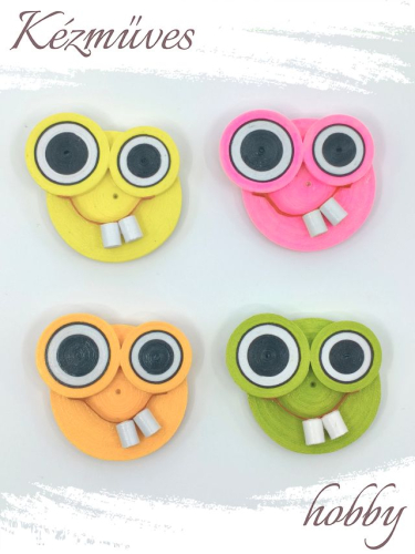 Quilling ajándék - Hűtőmágnes - Neon Vicces hűtőmágnes - Quilling hűtőmágnes