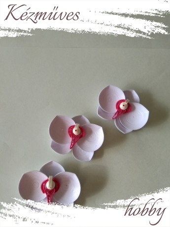 Quilling ajándék - Virágfejek - Orchidea - virágfejek