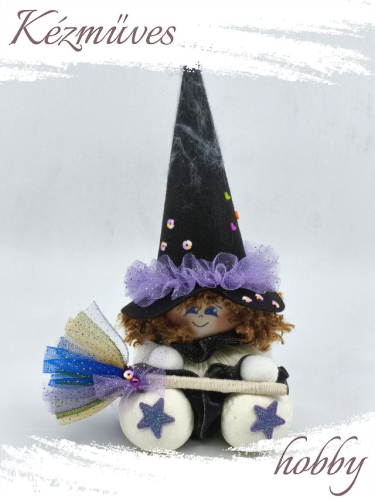Quilling ajándék - Manók - Pöttöm Boszi Manó (lila) - Manók