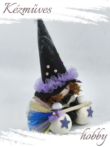 Quilling ajándék - Manók - Pöttöm Boszi Manó (lila) - Manók
