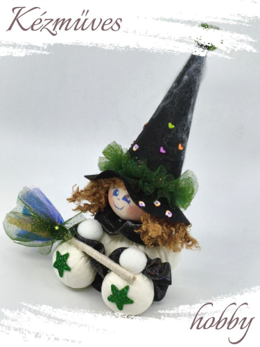 Quilling ajándék - Manók - Pöttöm Boszi Manó (zöld) - Manók