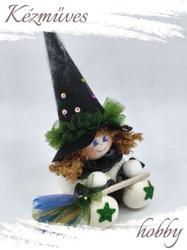 Quilling ajándék - Manók - Pöttöm Boszi Manó (zöld) - Manók