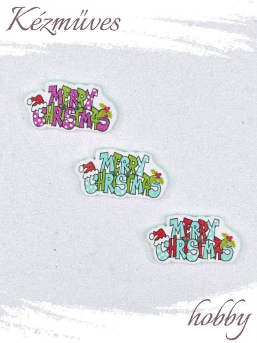 Quilling ajándék - Kellékek - Színes Merry Christmas gomb - Kellékek