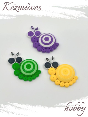 Quilling ajándék - Hűtőmágnes - Színes csigák hűtőmágnes - Quilling hűtőmágnes