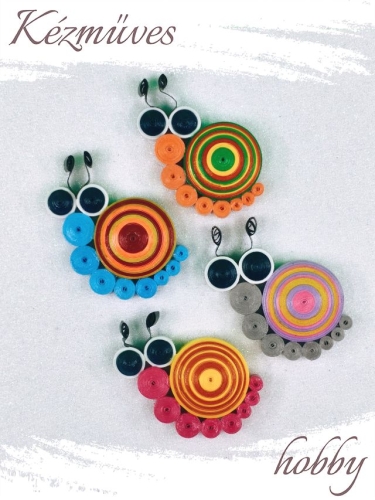 Quilling ajándék - Hűtőmágnes - Színes csigák hűtőmágnes 2 - Quilling hűtőmágnes     Kifutó termék