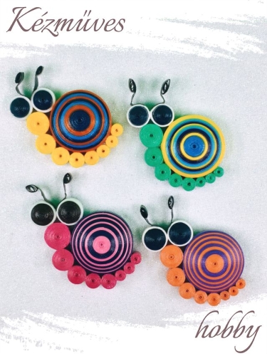 Quilling ajándék - Hűtőmágnes - Színes csigák hűtőmágnes 1 - Quilling hűtőmágnes              Kifutó termék