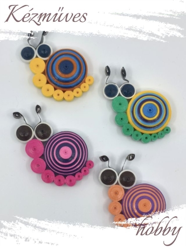 Quilling ajándék - Hűtőmágnes - Színes csigák hűtőmágnes 1 - Quilling hűtőmágnes              Kifutó termék
