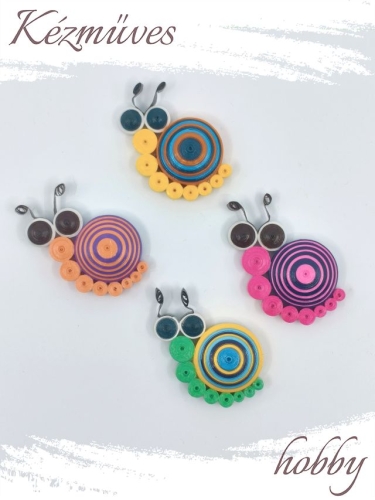 Quilling ajándék - Hűtőmágnes - Színes csigák hűtőmágnes 1 - Quilling hűtőmágnes              Kifutó termék