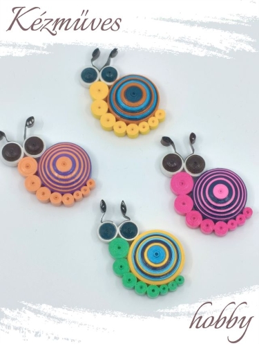 Quilling ajándék - Hűtőmágnes - Színes csigák hűtőmágnes 1 - Quilling hűtőmágnes              Kifutó termék