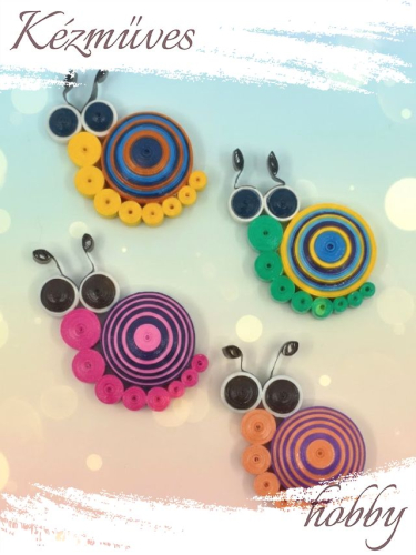 Quilling ajándék - Hűtőmágnes - Színes csigák hűtőmágnes 1 - Quilling hűtőmágnes              Kifutó termék
